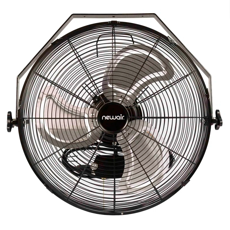 Newair Newair 18" High Velocity Wall Mount Fan, Heavy Duty Outdoor Fan, Adjustable Tilt and 3 Speeds up to 4012 CFM, Pull Chain Switch