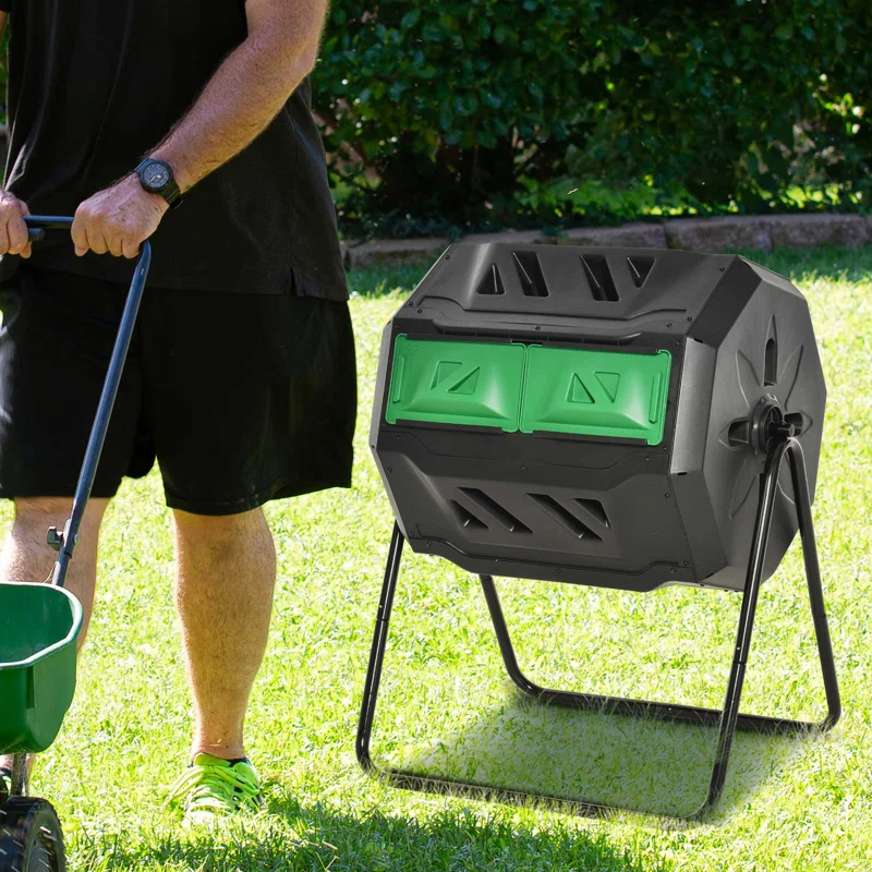 Outsunny 42.3 Gallons Outdoor Tumbler Composter with Latching Lid
