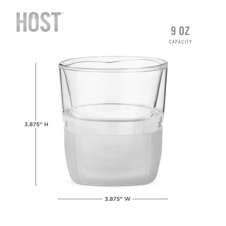 Glass Whiskey FREEZE Cooling Cup (Set of 2)