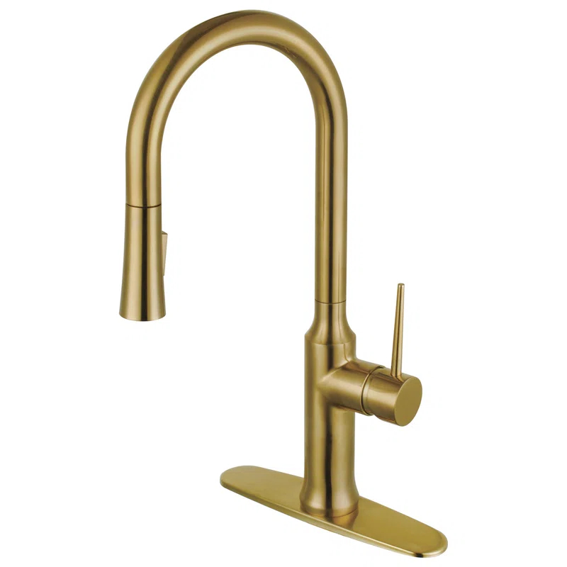 Kingston Brass LS2723NYL Kingston Brass New York Single-Handle Pull-Down Kitchen Faucet