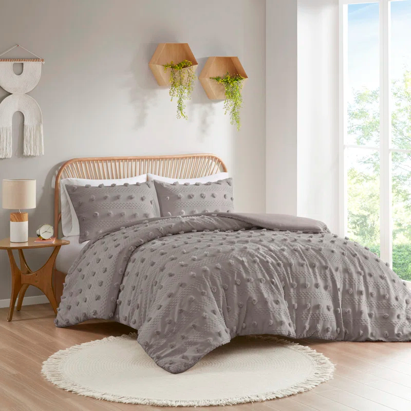 Intelligent Design Clip Jacquard Duvet Cover Set