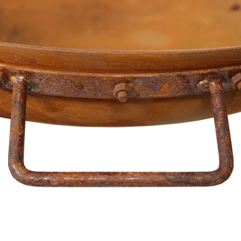 SunnyDaze Decor Union Round Wood-Burning Steel Finish Cast Iron Outdoor Raised Fire Pit Bowl