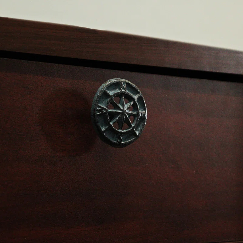 Zeckos Set Of 12 Light Blue Cast Iron Compass Rose Drawer Pulls Cabinet Hardware Knobs (Set of 12)