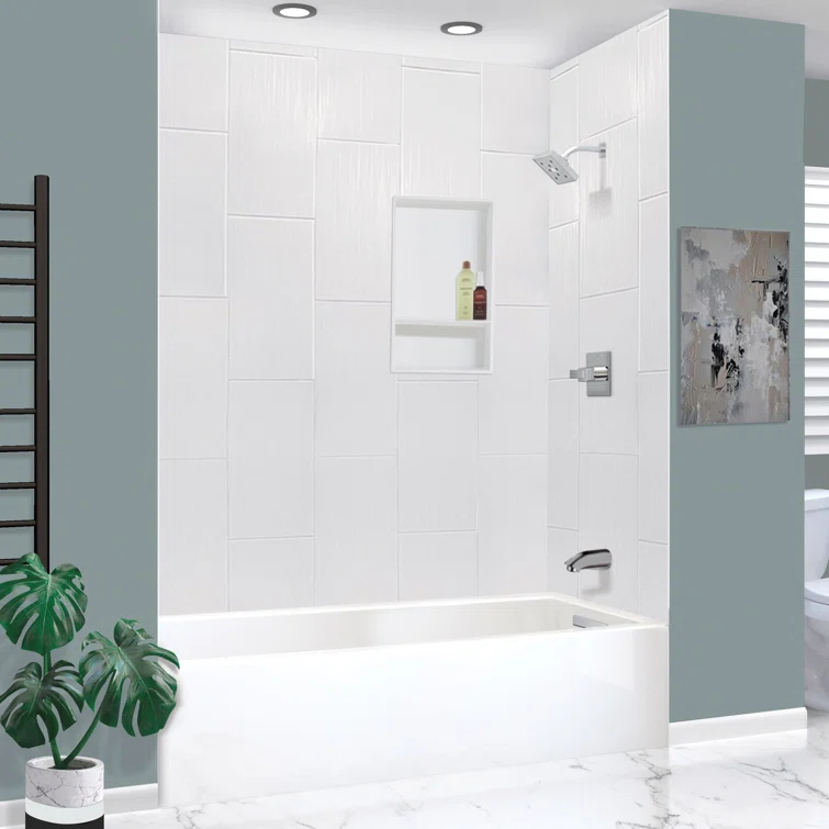 Transolid Transolid Unity AFR 60-in x 32-in x 17-in Alcove Acrylic Bathtub Kit, White UATLN603217-R-PC