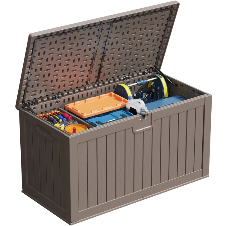 Patiowell 230 Gallons Water Resistant Resin Lockable Deck Box