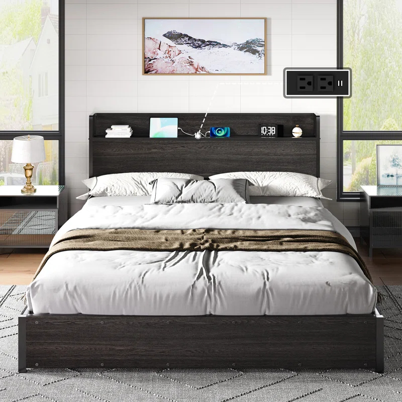 Shila Lift Up Storage Bed Frame & Charging Station