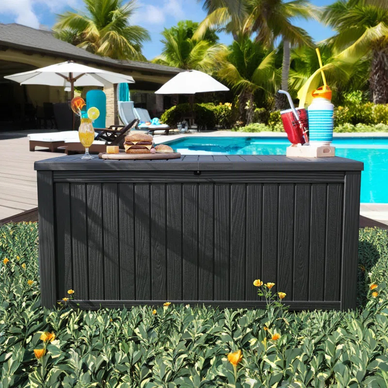 Emperic Design Emperic Design 61'' W 180 Gallons Water Resistant Resin Lockable Deck Box