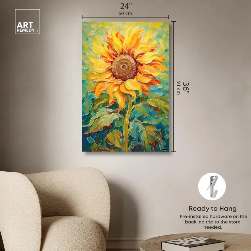Art Remedy Sunflower Vibrante Canvas Sunflower Art Prints by Art Remedy