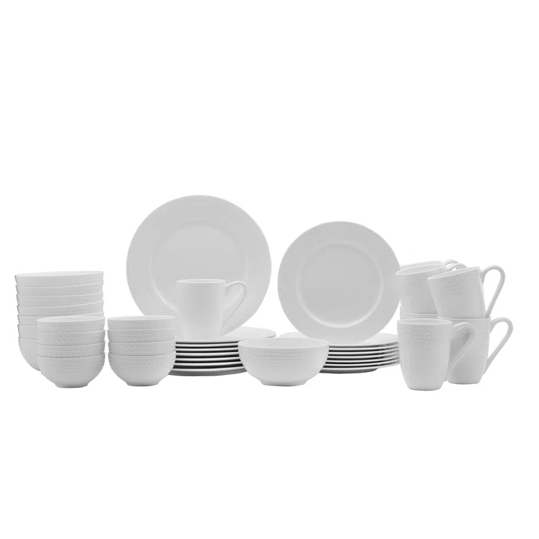 Mikasa Mikasa Tate 40-Piece Lightweight Chip-Resistant Bone China Dinnerware Set, Service for 8