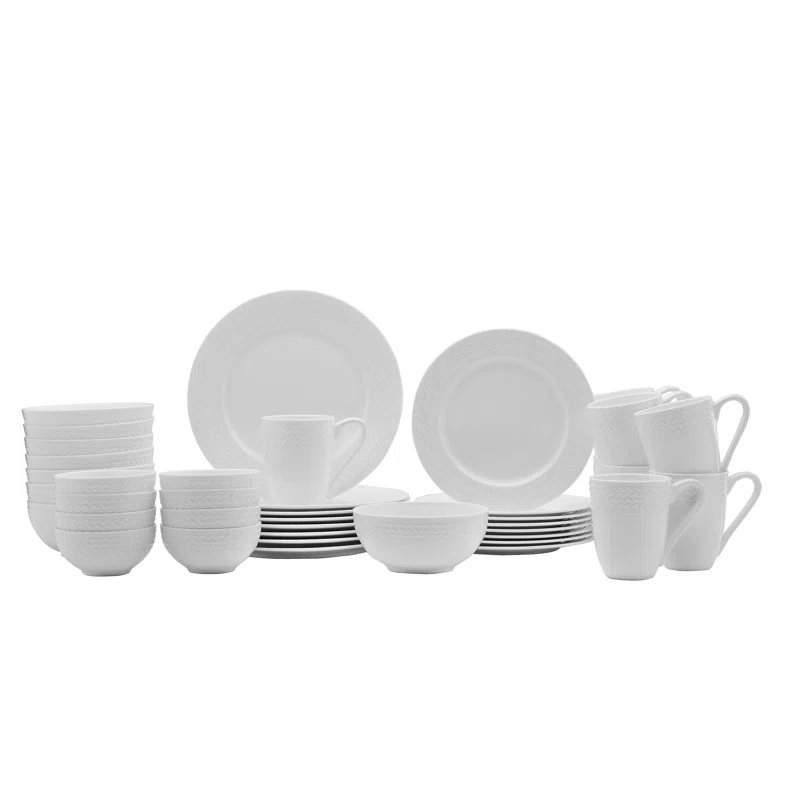 Mikasa Mikasa Tate 40-Piece Lightweight Chip-Resistant Bone China Dinnerware Set, Service for 8