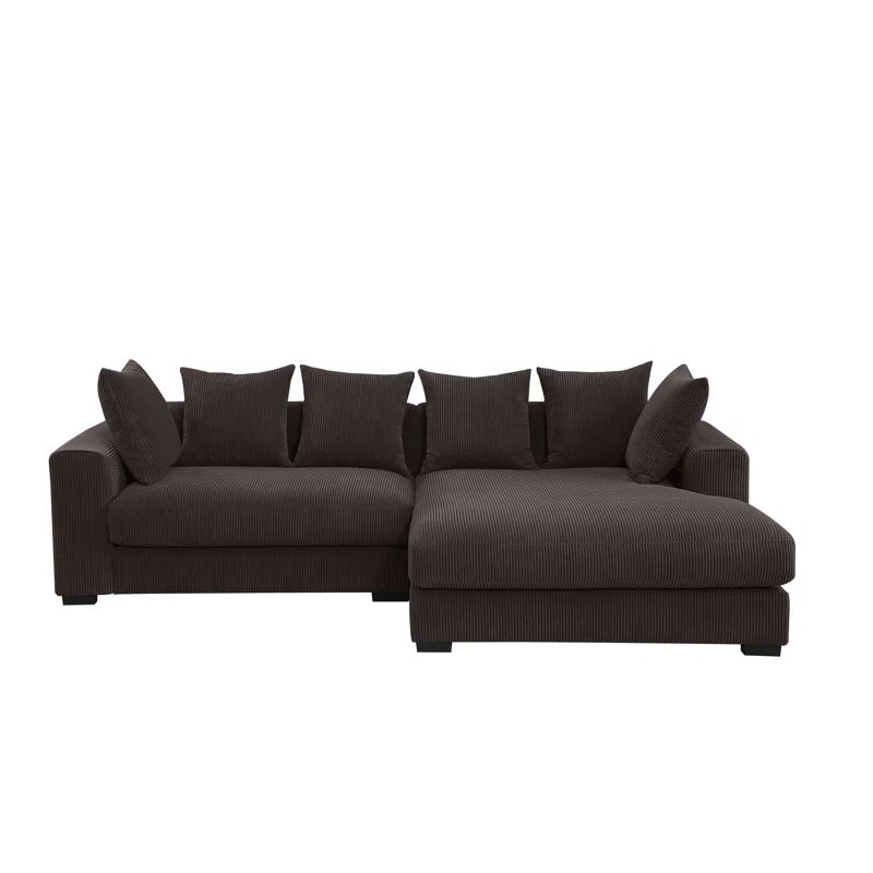 DEVION Furniture Naomi Corduroy Upholstered Sectional