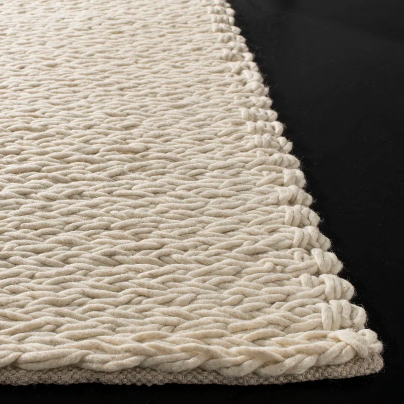 Gracie Oaks Martino Hand Woven Performance Solid Color Rug