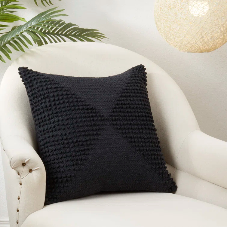 Saro Zandra Collection Cotton Throw Pillow