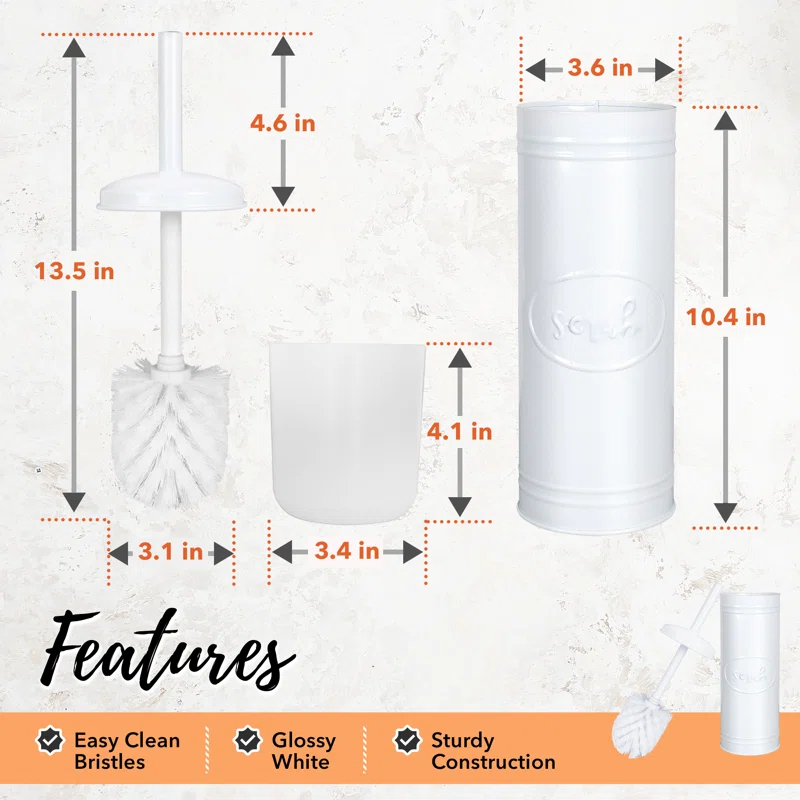 Autumn Alley Metal Toilet Brush And Holder