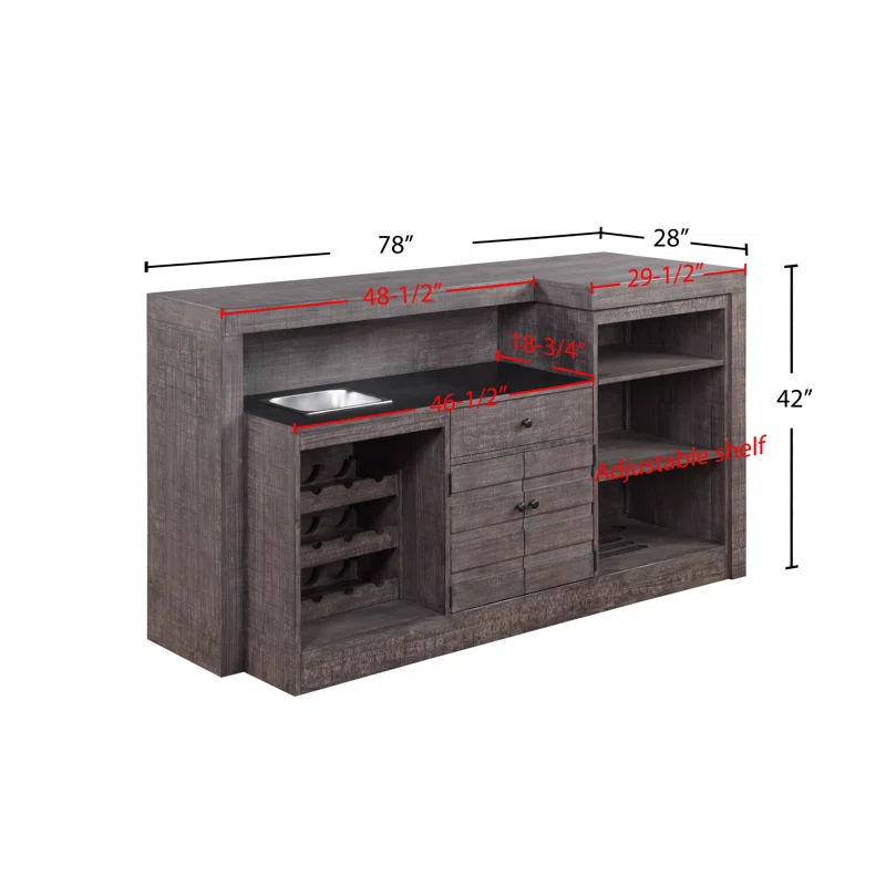ECI Furniture Solid Wood Home Bar