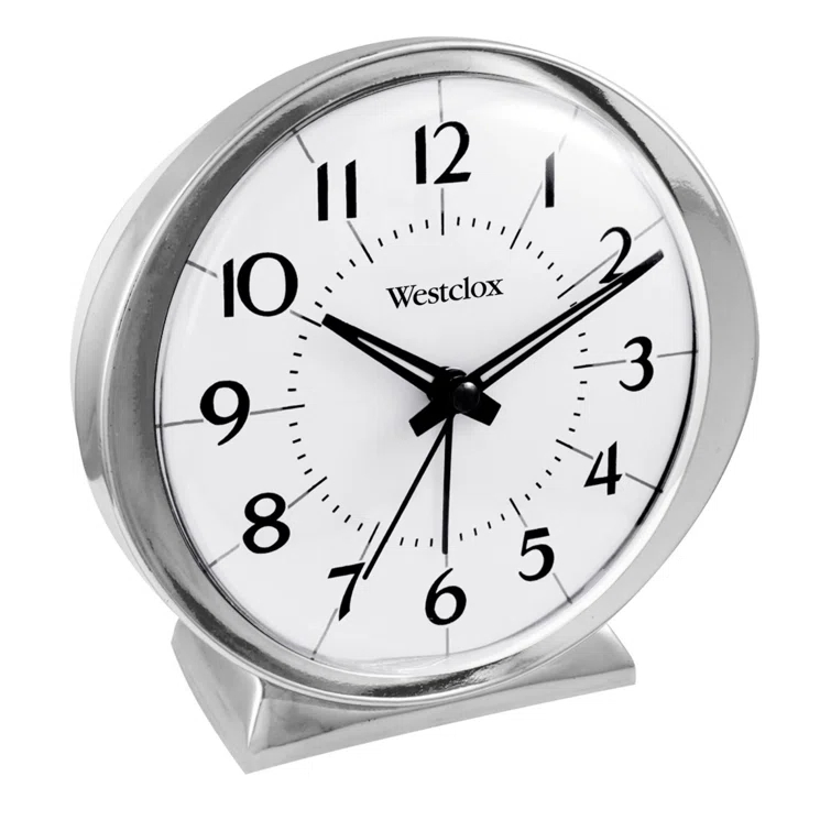 Westclox Clocks Babyben Glam Analog Metal Quartz Movement / Crystal Tabletop Clock with Alarm