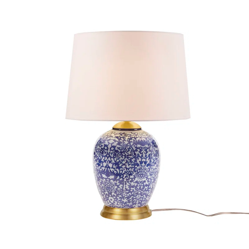 Hampton Hill Mystique Blue Ceramic Ginger Jar Table Lamp