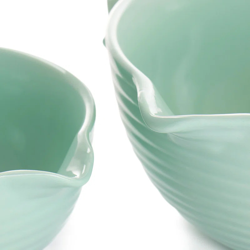 Martha Stewart Martha Stewart 3 Piece Vintage Stoneware Prep Batter Bowl Set In Mint