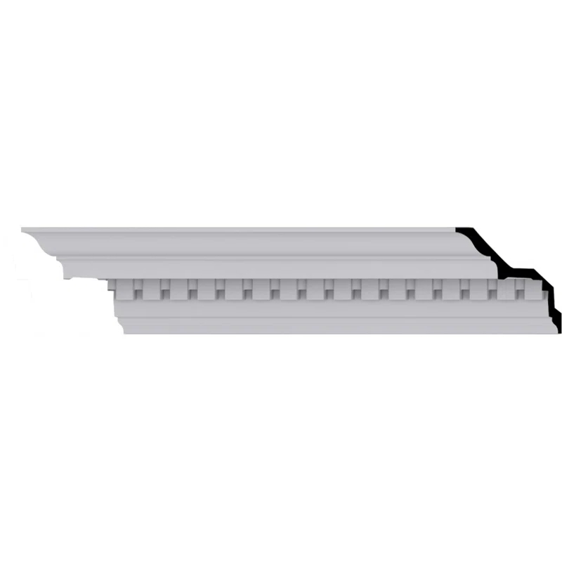 Ekena Millwork 5"H x 5"P x 7 1/8"F x 94 1/2"L Dentil Crown Moulding