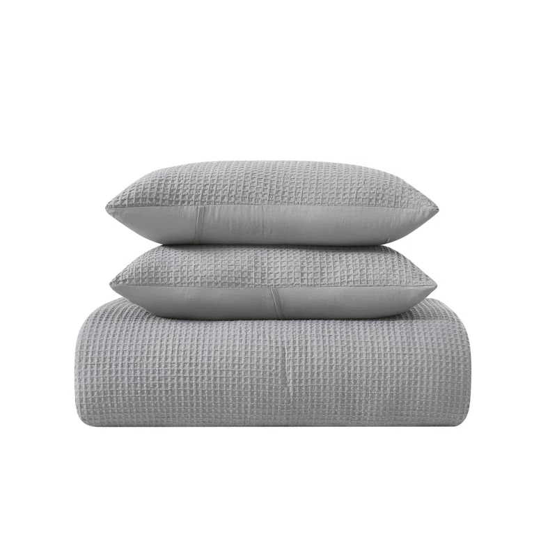 Textured Waffle Weave Comforter Set