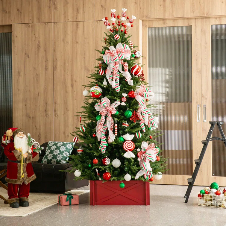 Red Wooden Tree Collar