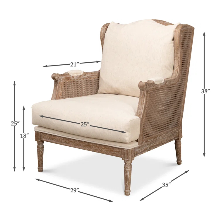 Sarreid Ltd Ava Upholstered Wingback Chair