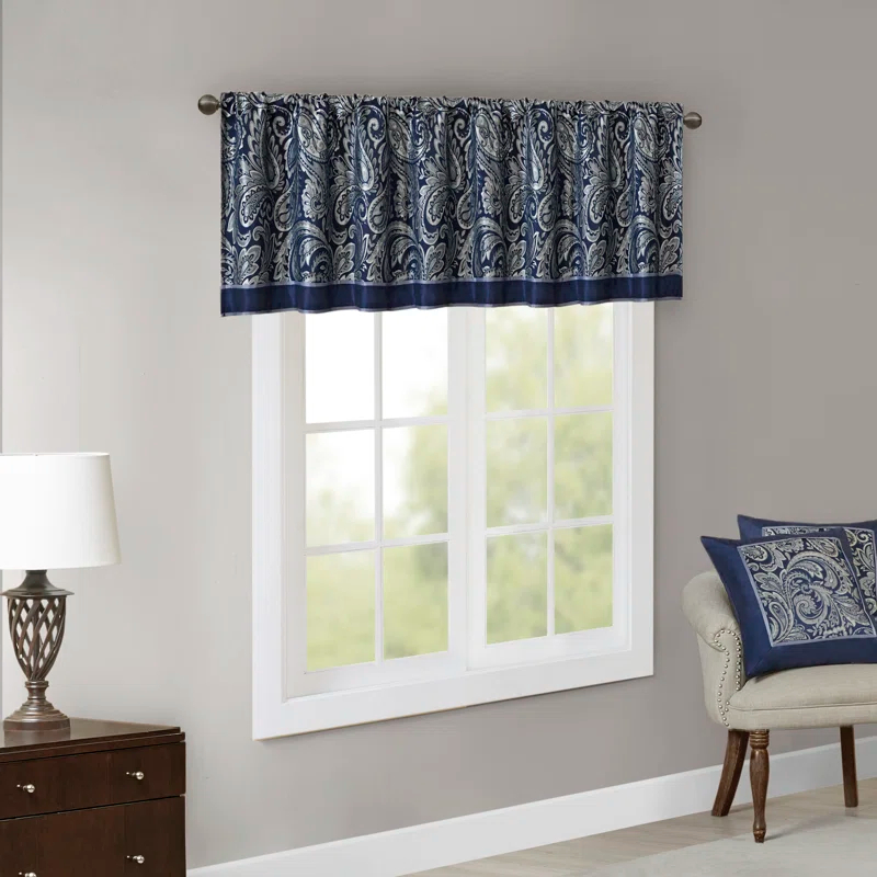 Madison Park Aubrey Jacquard Single Window Valance