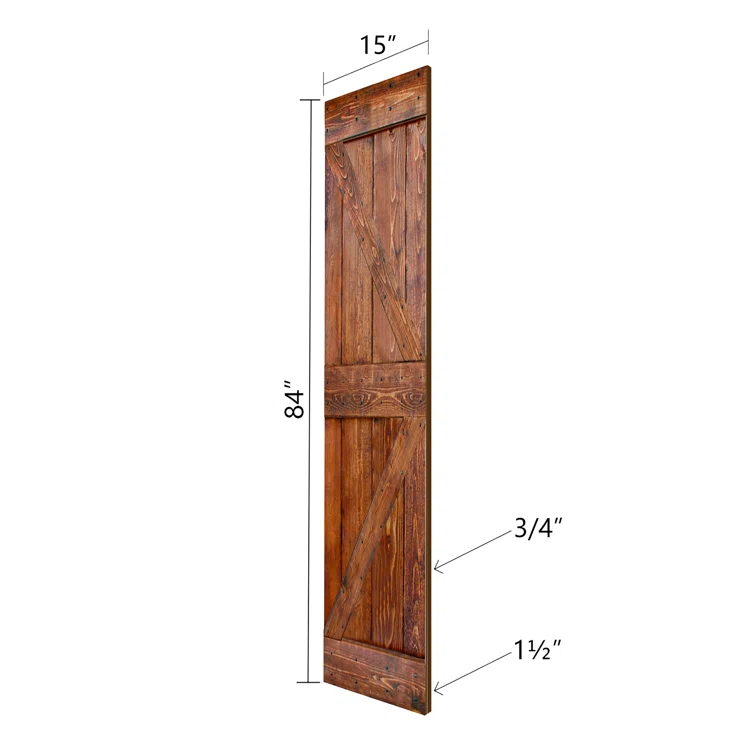 IsLife K Style Finished Solid Wood Bi-Fold Double Barn Door With Hardware Kit -Assembly Needed