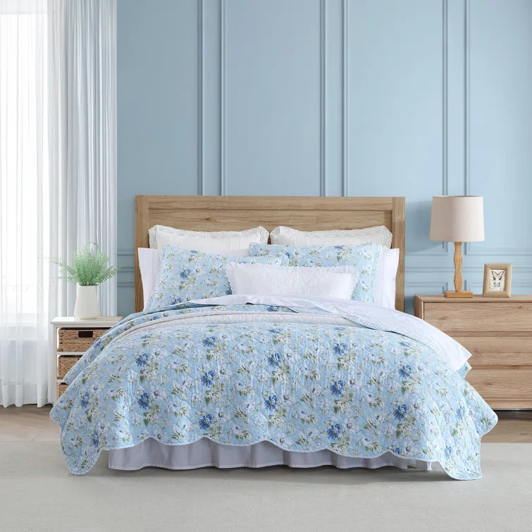 Laura Ashley Laura Ashley Standard Cotton Reversible Quilt Set