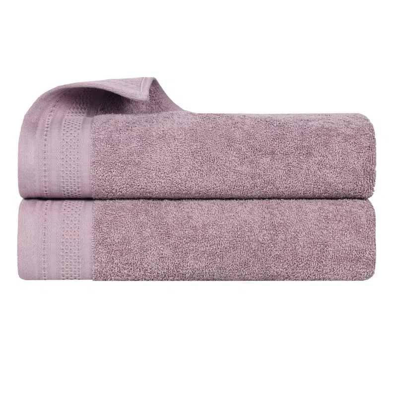 Superior Honeycomb Textured Waffle Border Cotton Medium Weight Bath Sheets (Set of 2)