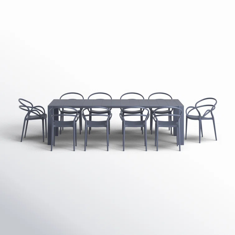 Comet 39.37'' Rectangular 10 - Person Outdoor Dining Set