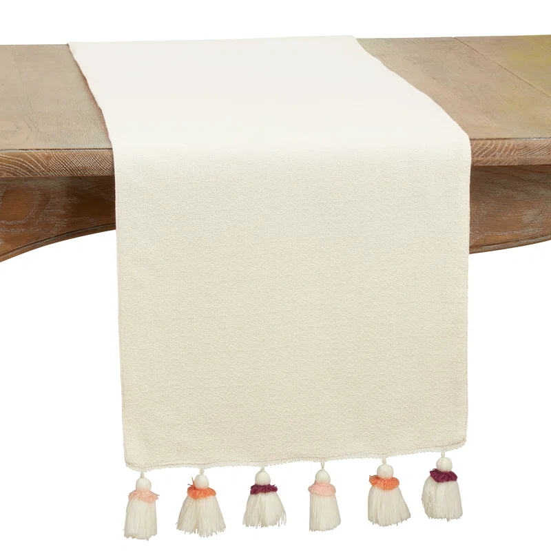 Saro Olivia Collection Cotton Blend Table Runner