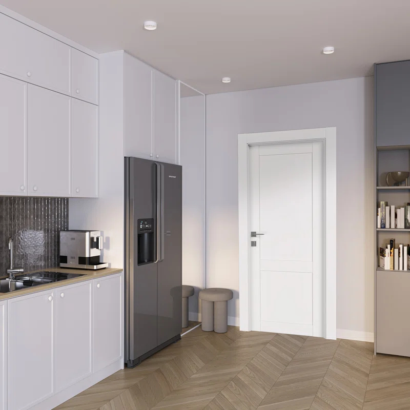 Shaker 2-Panel No Bore Primed Solid Composite Core Wood Interior Door Slab