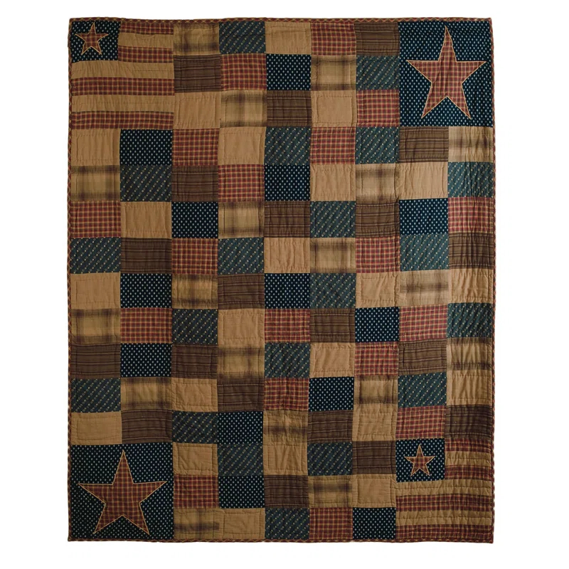 Patriotic Patch Handmade Throw Blanket