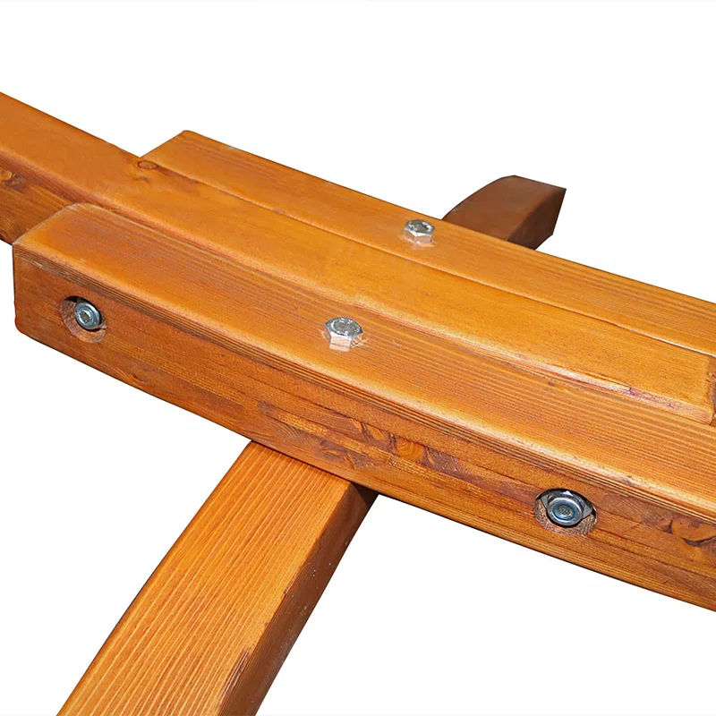 SunnyDaze Decor Larch Wood Curved Hammock Stand
