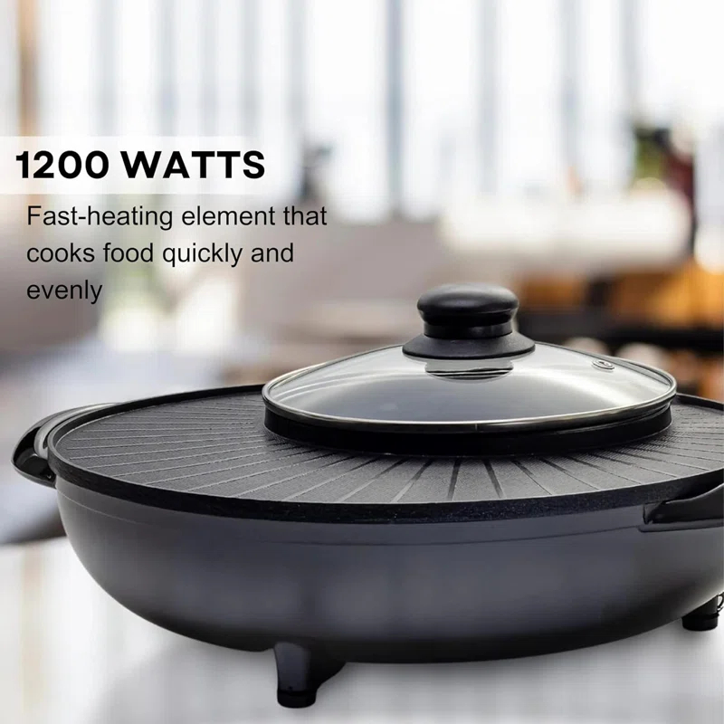 Ovente OVENTE 2-in-1 Hot Pot and Grill Combo
