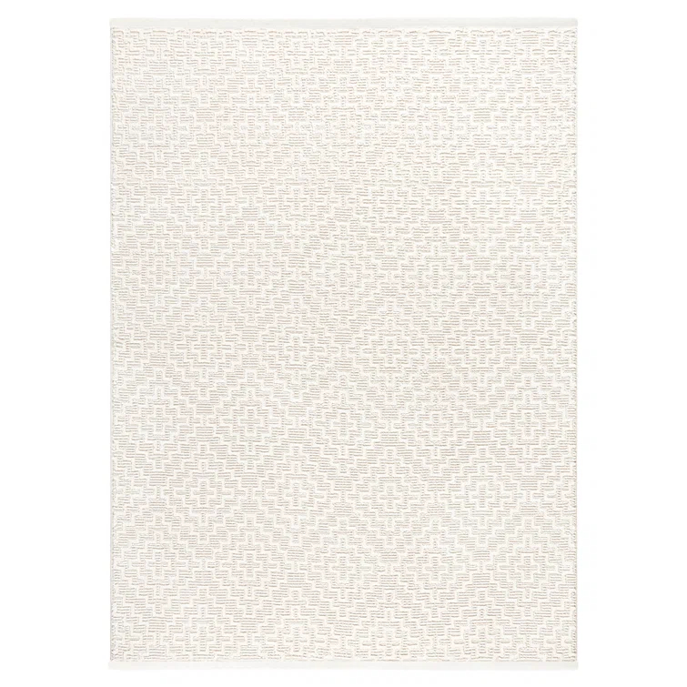 Town & Country Living TOWN & COUNTRY LUXE Tretta Modern Geo Area Rug with Plush High-Low Texture, Ivory