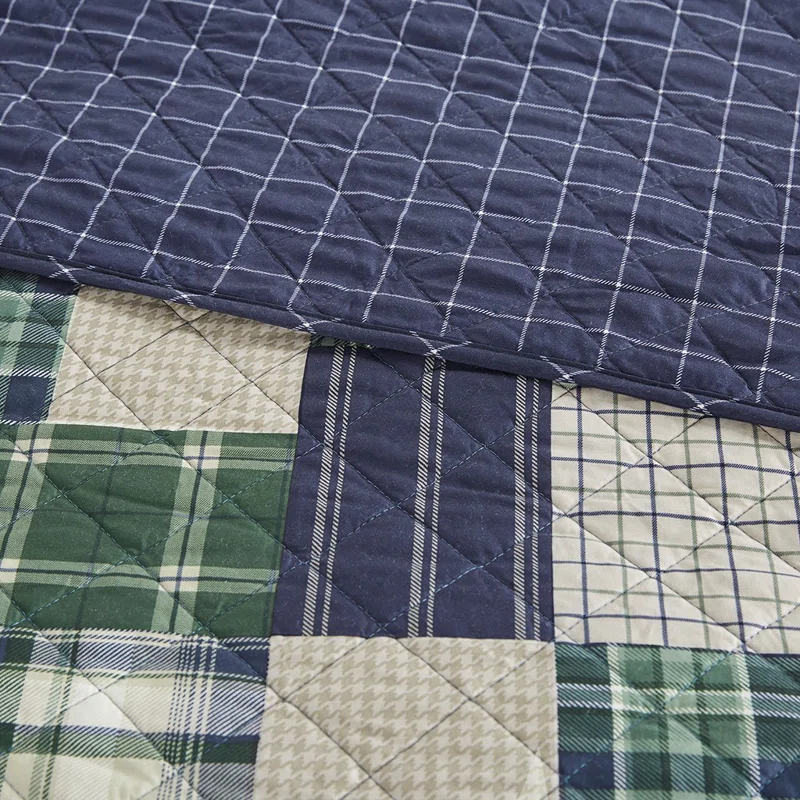 Gracie Mills Otha 3 Peice Plaid Reversible Quilt Set