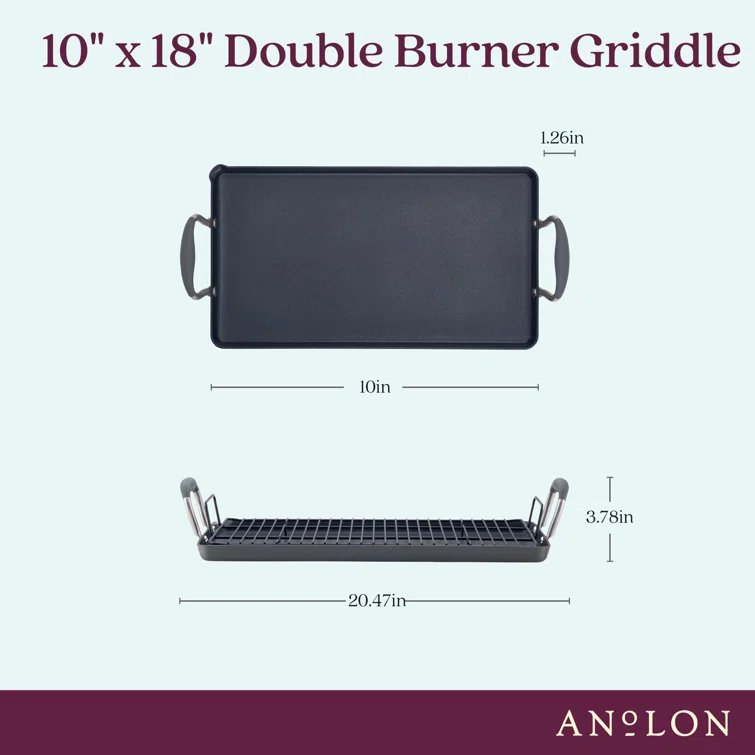 Anolon Anolon Advanced Home Hard Anodized Nonstick Double Burner Griddle With Roasting Rack, 2 Piece