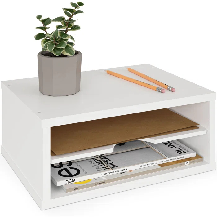 Ballucci Logan Stackable 2-Tier Paper Organizer and Monitor Stand