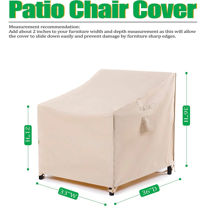 F&J Outdoors Premium Waterproof Outdoor Patio Chair Cover: Latest Rip-Stop Fabric, 3-Year Warranty