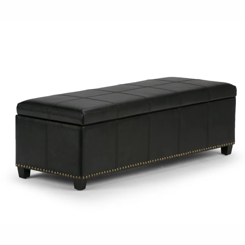 Simpli Home Kingsley Upholstered Ottoman