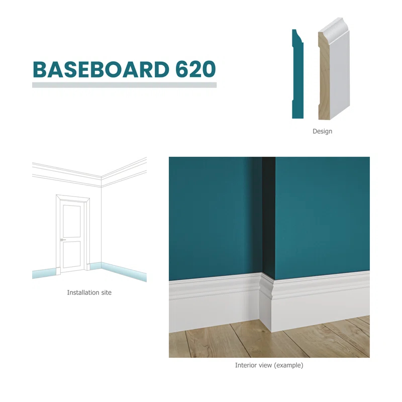 RESO 3.25'' H x 96'' W x 0.56'' D Primed Pine Finger-Joined Pine Wood Baseboard Molding 20-piece 160 ft. Total