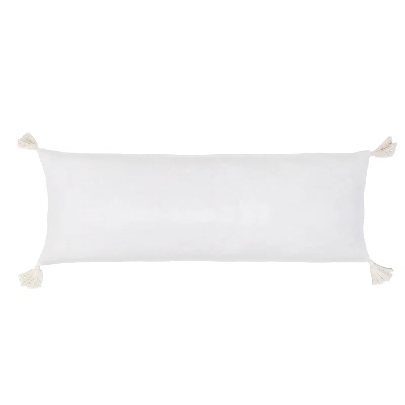 Bianca Velvet Pillow by Pom Pom at Home - White / Lumbar
