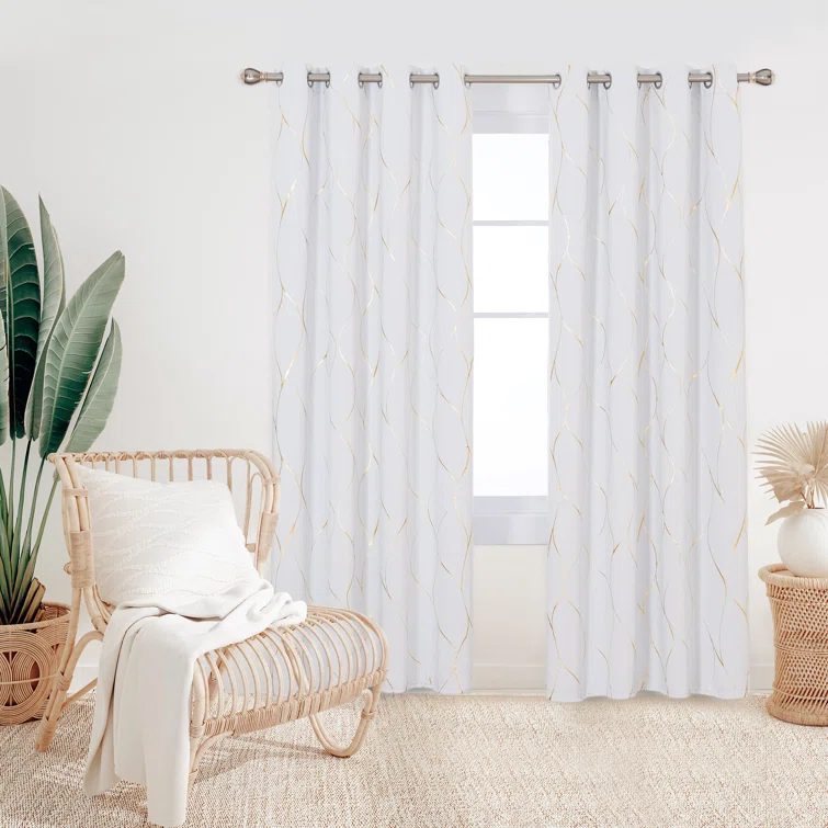Everly Quinn Boulus Polyester Room Darkening Curtain Pair