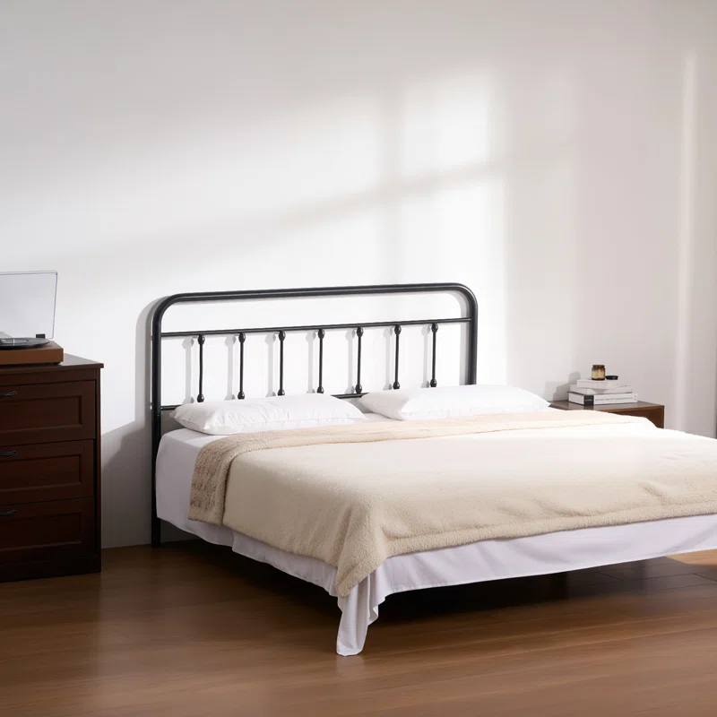 Rosalind Wheeler Metal Headboard, Queen Size Headboard with Adjustable Height, W59.65 x H40.55 x D1.5 inches, Ideal for Bedroom, Hotel, Homestay, Dormitory, Black