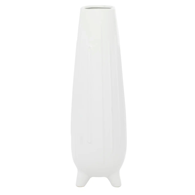 CosmoLiving by Cosmopolitan Cosmoliving By Cosmopolitan White Ceramic Contemporary Vase