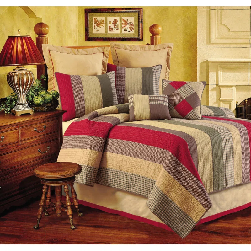 C&F Home Oak Ridge Stripes Quilted Pillow