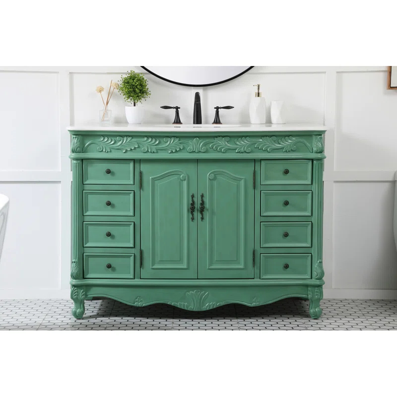 One Allium Way® Angelique 48'' Single Bathroom Vanity with Top