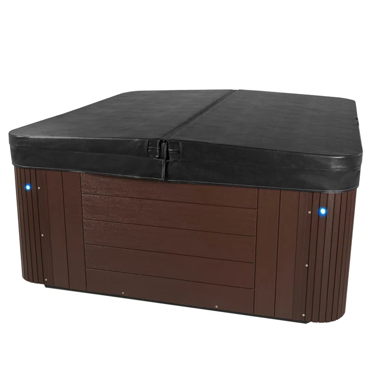 Aqualife® by Strong Spas® Grand Banks 6-Person 81-Jet Non-Lounger Hot Tub Spa with 3 Pumps, LED Lighting, Stainless Steel Heater and Ozonator, Insulated Cover Included and Steps Included